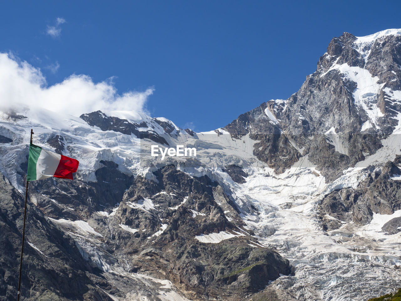 Dufourspitze peak from macugnaga valley at zamboni zappa chalet