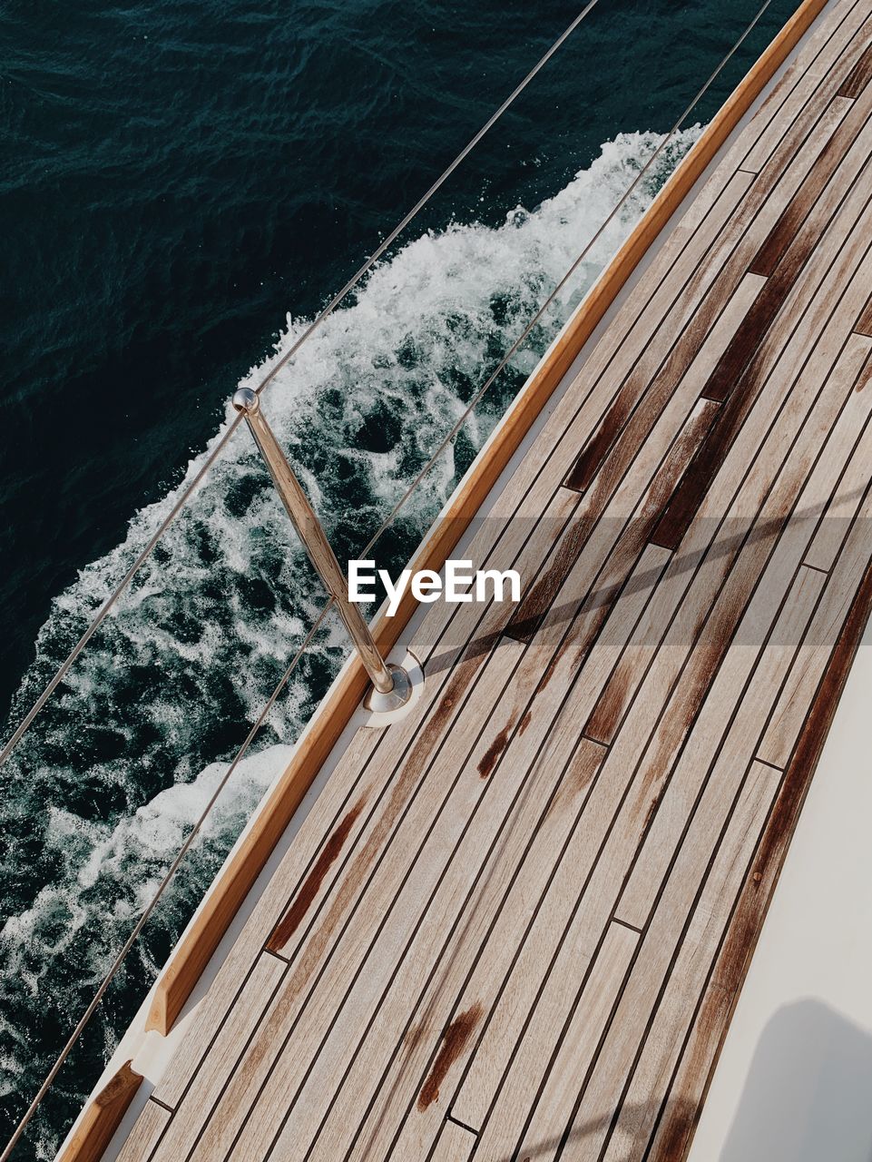 Low angle view of ship on sea against sky