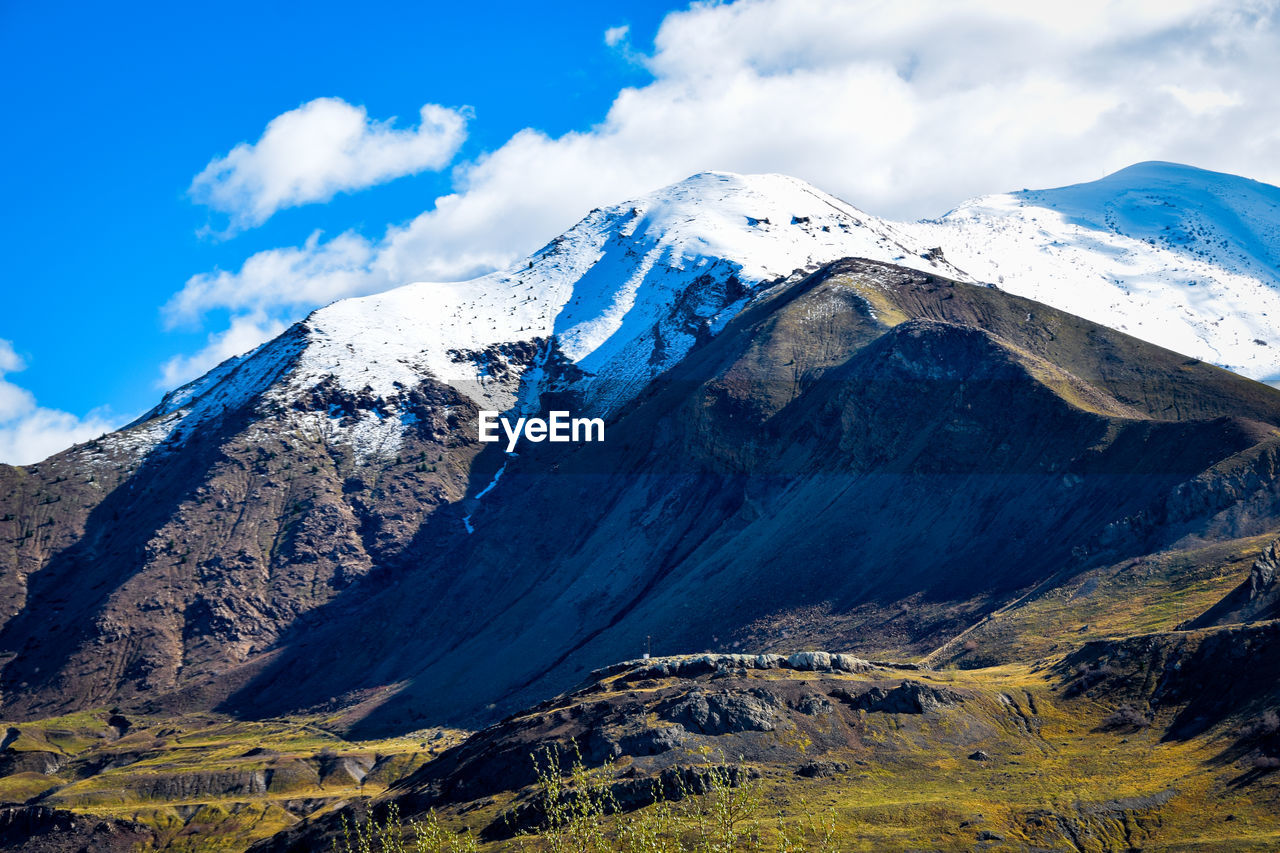 Low angle view of mountain against sky