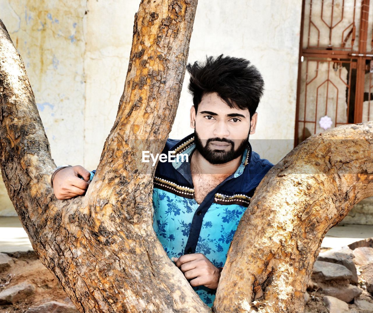 PORTRAIT OF MAN AGAINST TREE