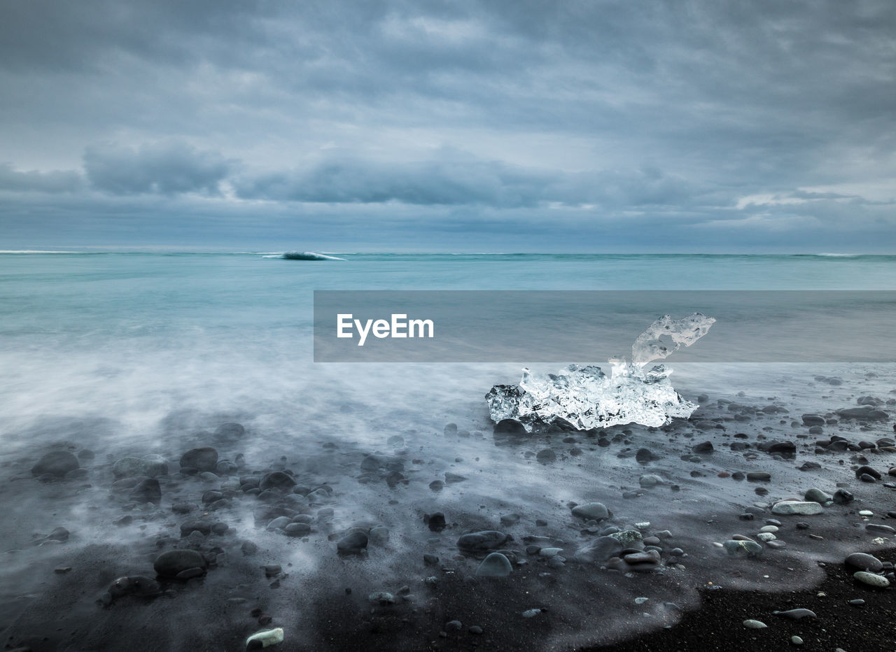 SCENIC VIEW OF SEA AGAINST STORM CLOUDS