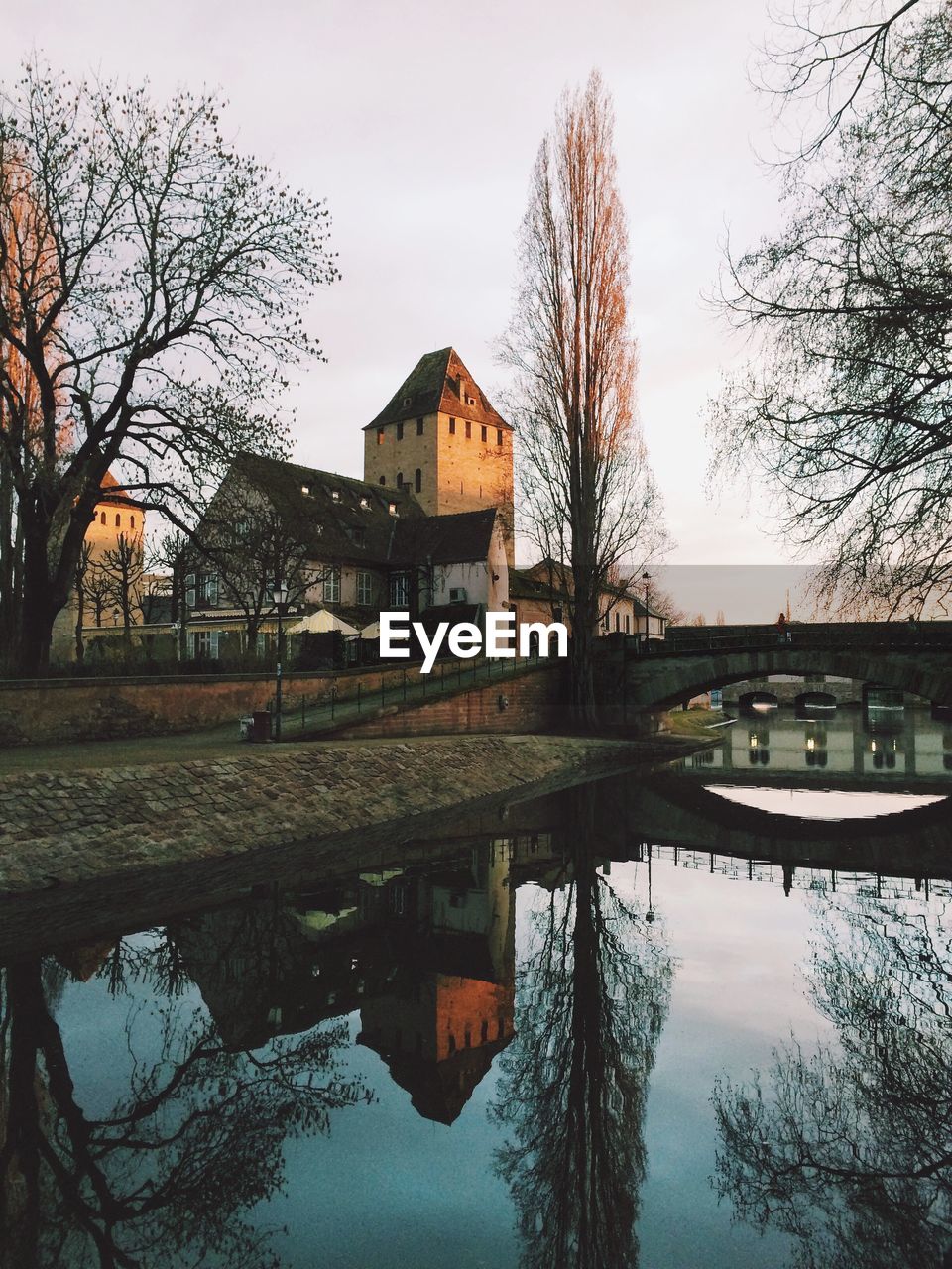 Reflection of buildings in river