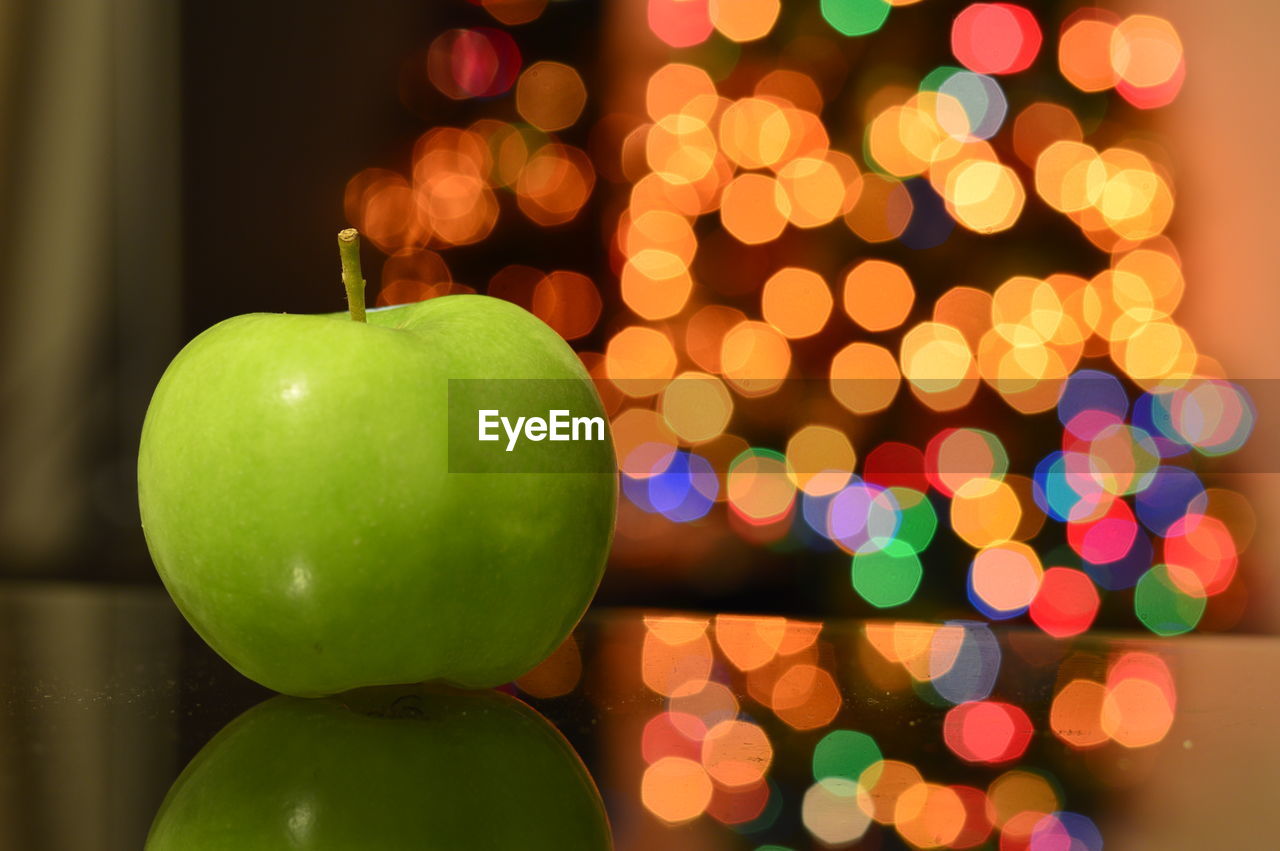 Close-up of apples on christmas tree