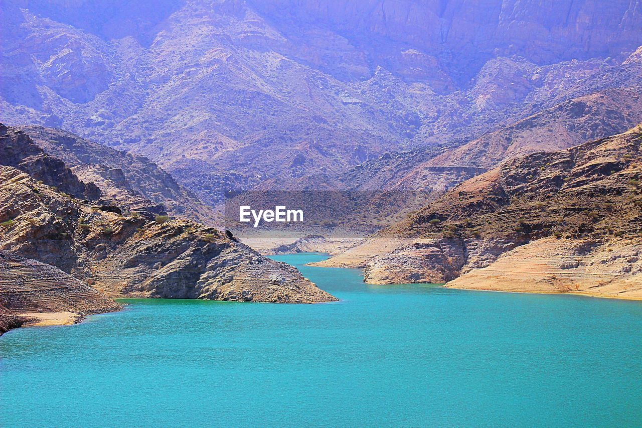 Scenic view of lake and mountains