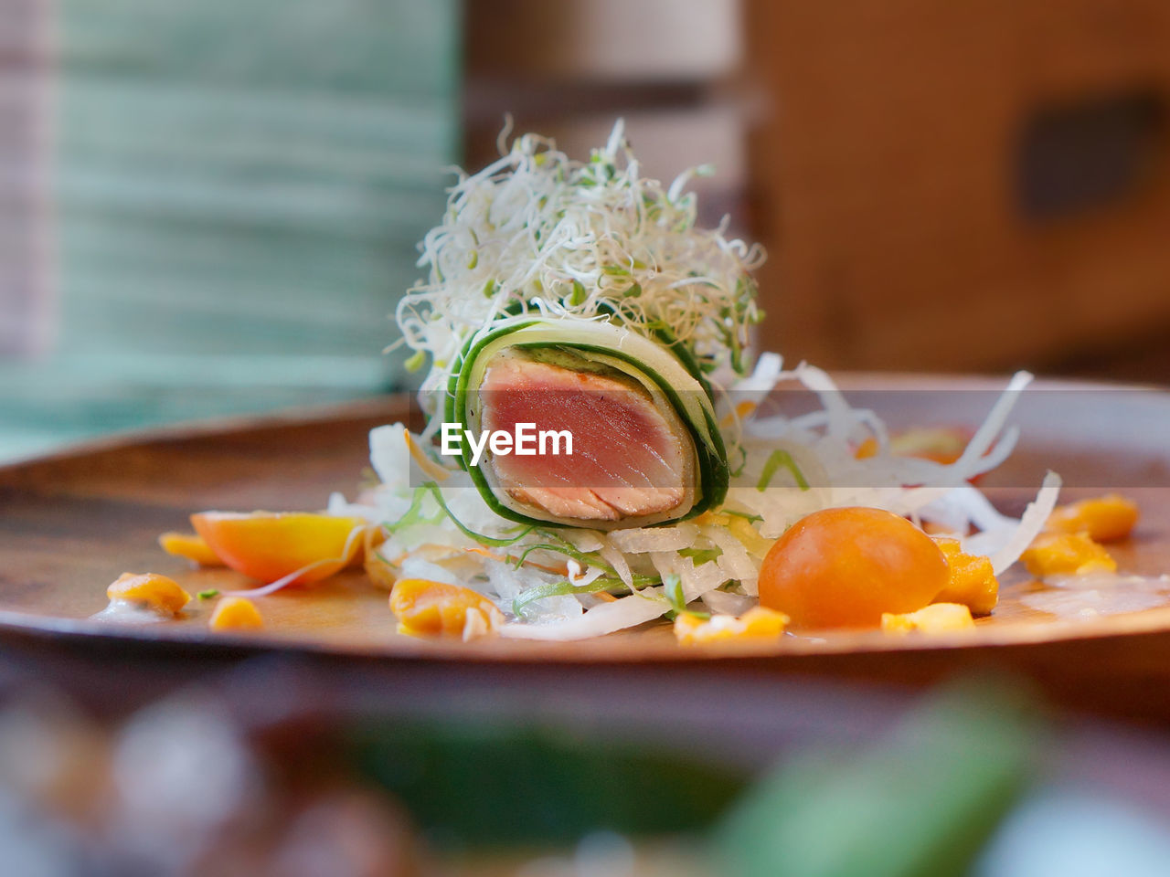 CLOSE-UP OF DESSERT IN PLATE