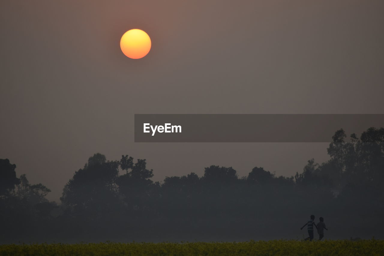 SCENIC VIEW OF FIELD AGAINST SKY DURING SUNSET