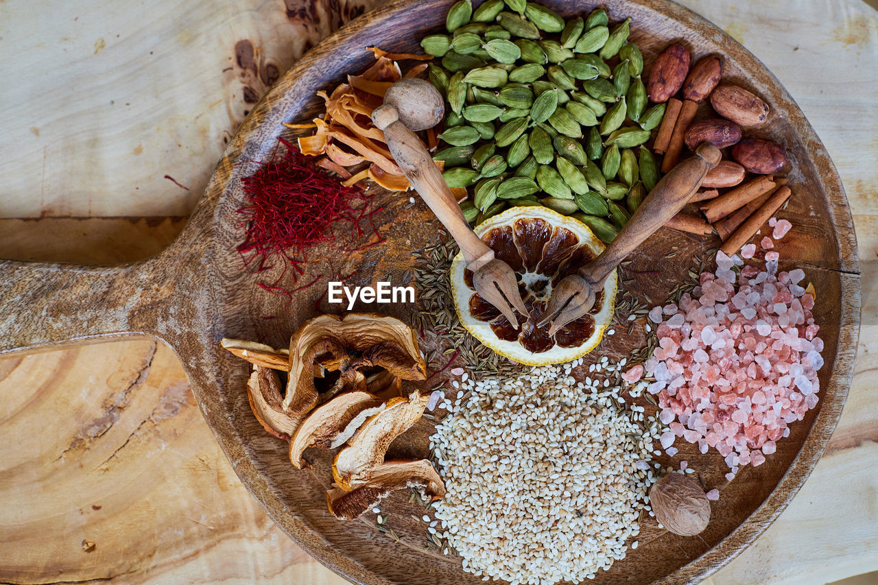 HIGH ANGLE VIEW OF FOOD IN A PLATE