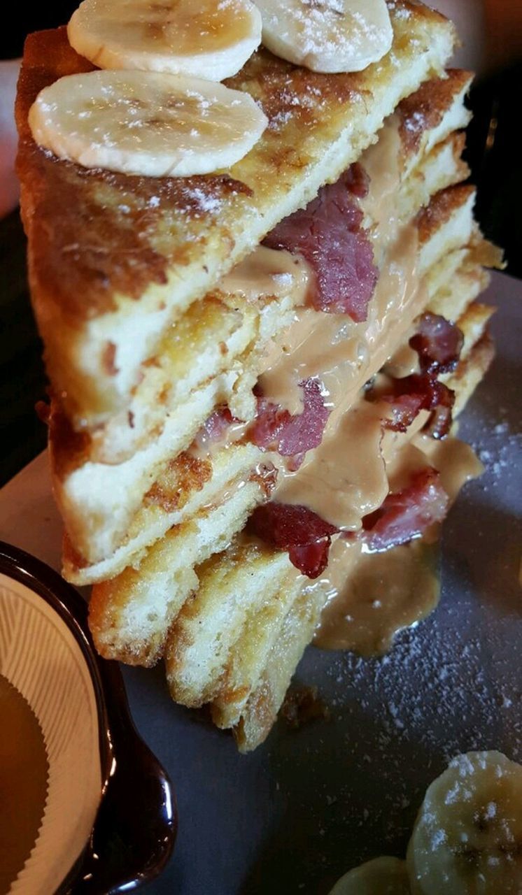 Close-up of bread stack in plate