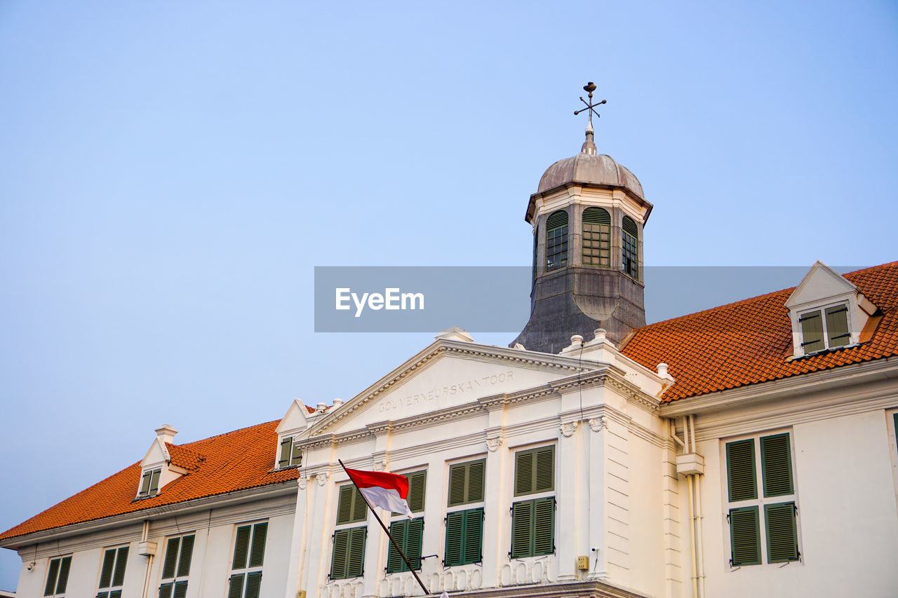 Low angle view of the jakarta history museum or known as fatahillah museum against clear sky