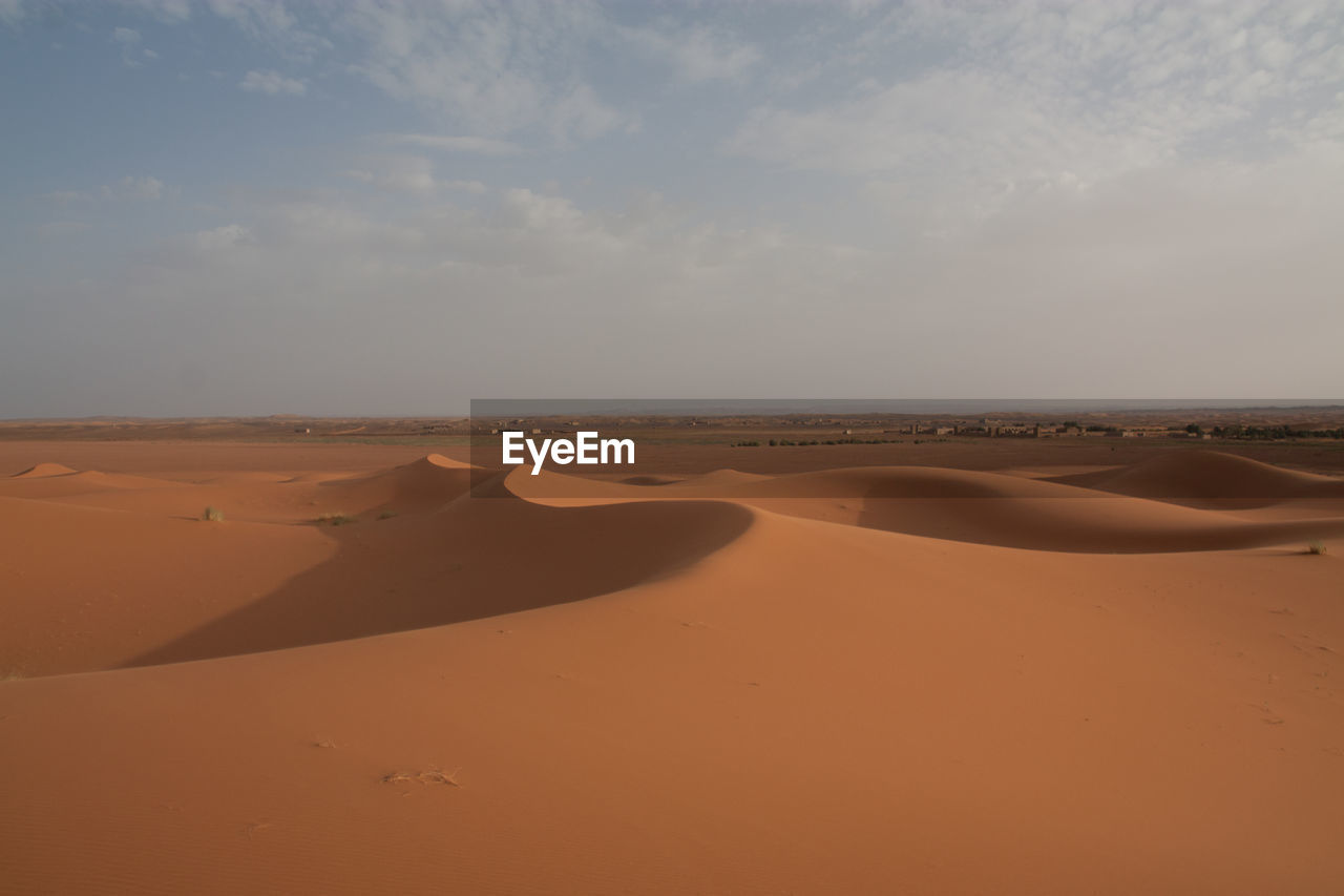 High angle view of sand dunes in desert