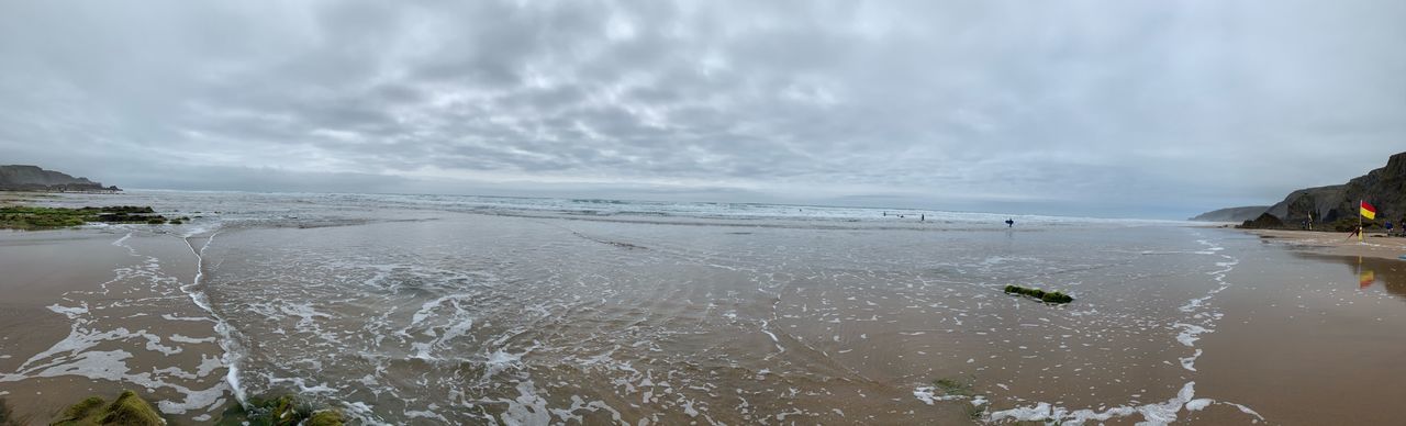 PANORAMIC SHOT OF BEACH AGAINST SKY