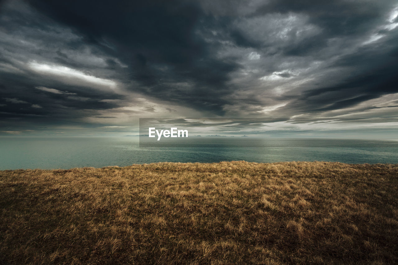 Beautiful landscape in iceland with a dramatic light