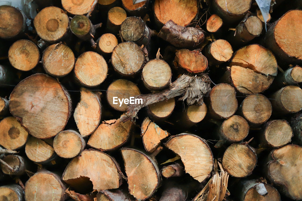 Full frame shot of firewood