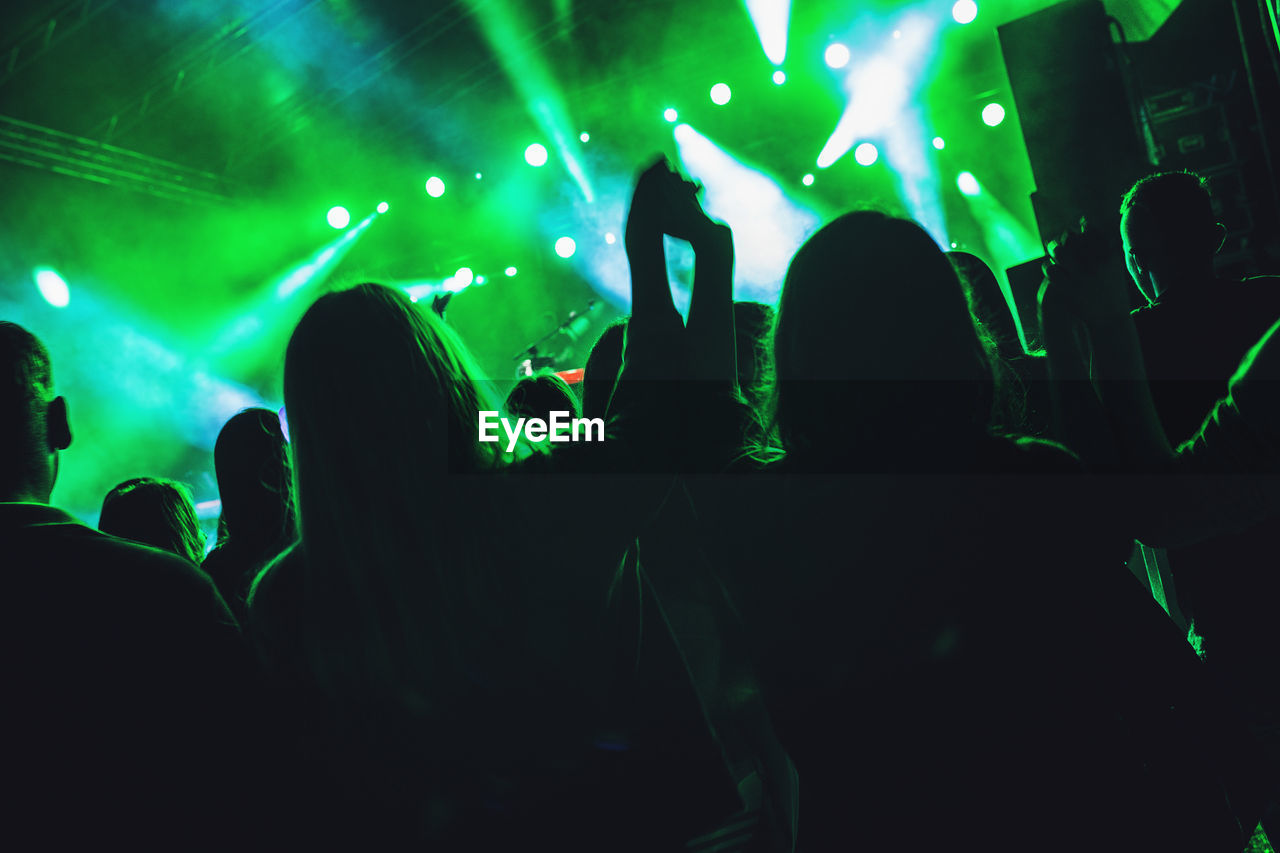 Silhouette of crowd at concert