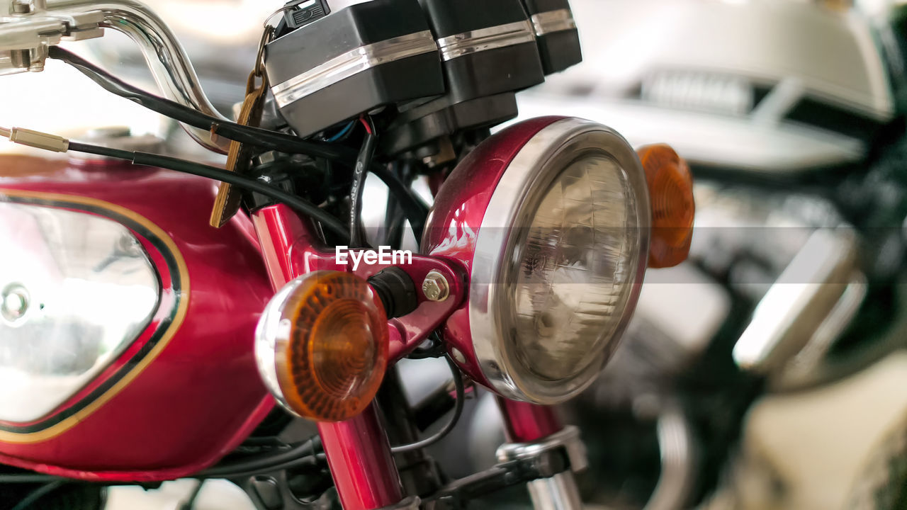 Close-up of vintage motorcycle