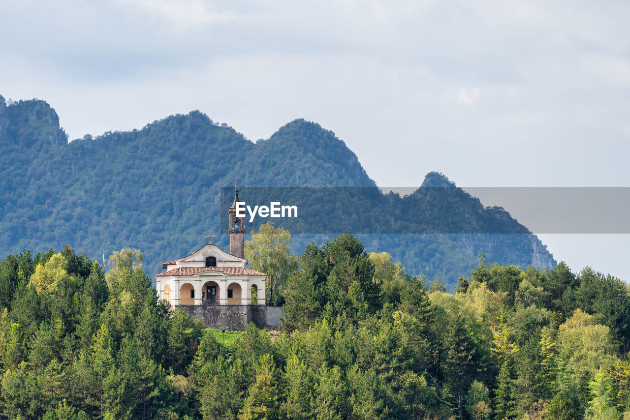 A view of the church of the holy trinity in clusone, lombardia, italy.