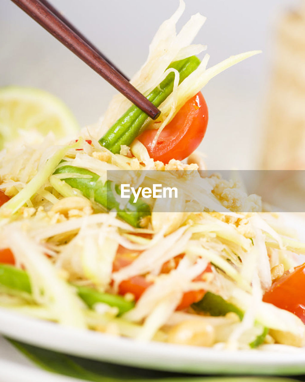 Close-up of food in plate on table