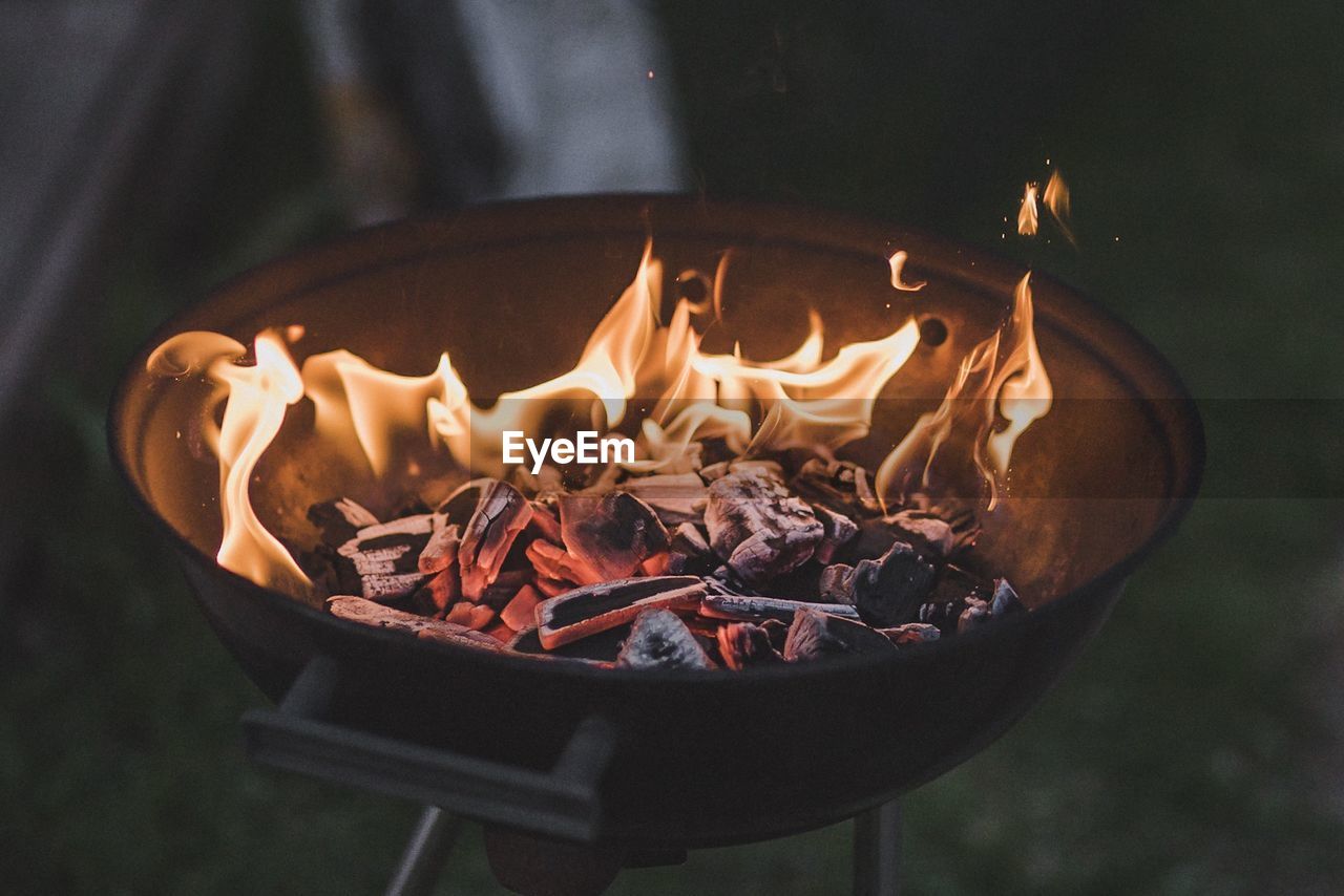 High angle view of fire pit