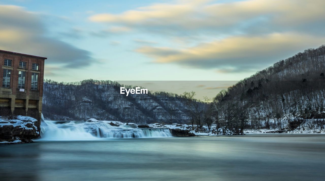 Landscape in distance with waterfront