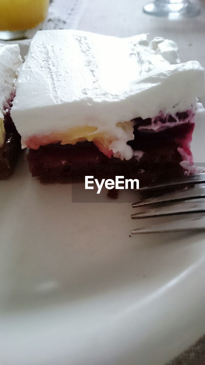Slice of cake served in plate