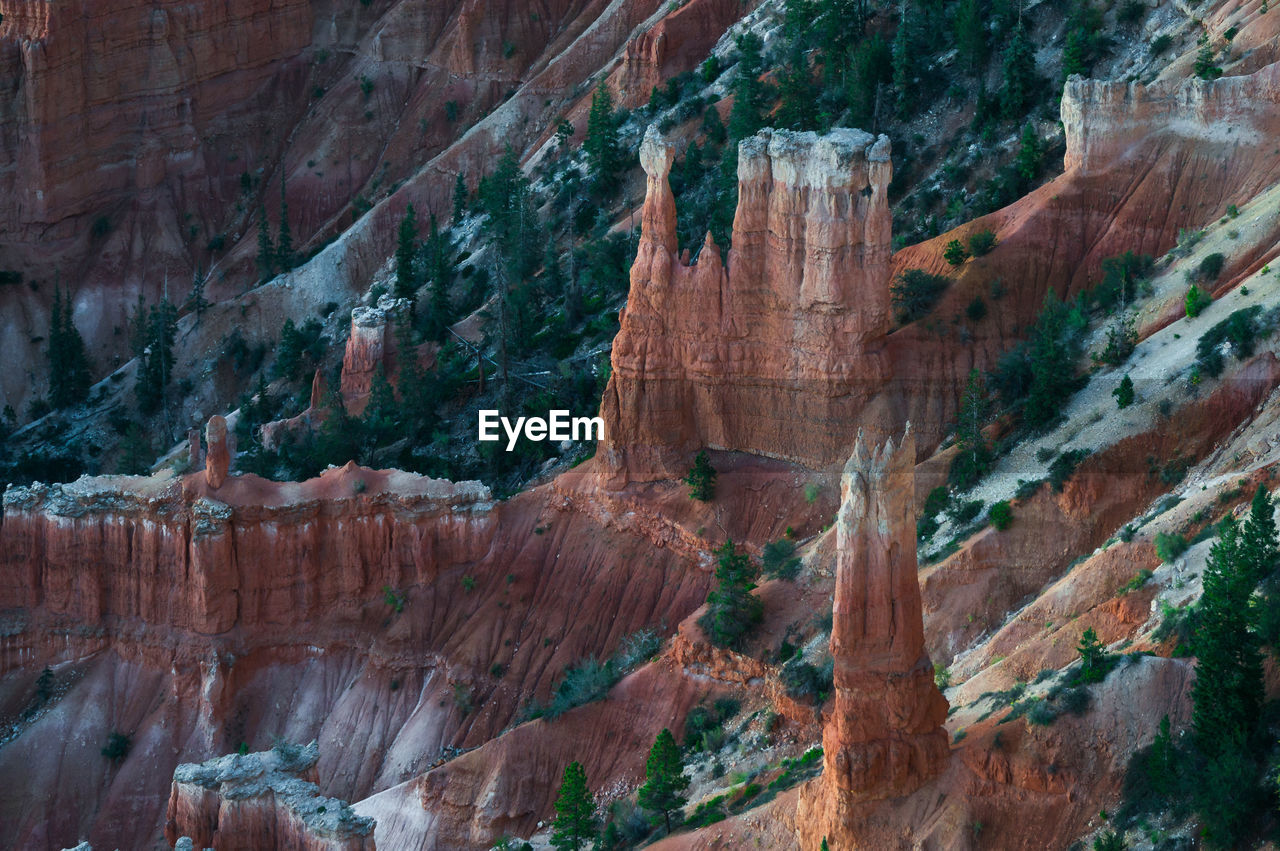 Aerial view of canyon against sky