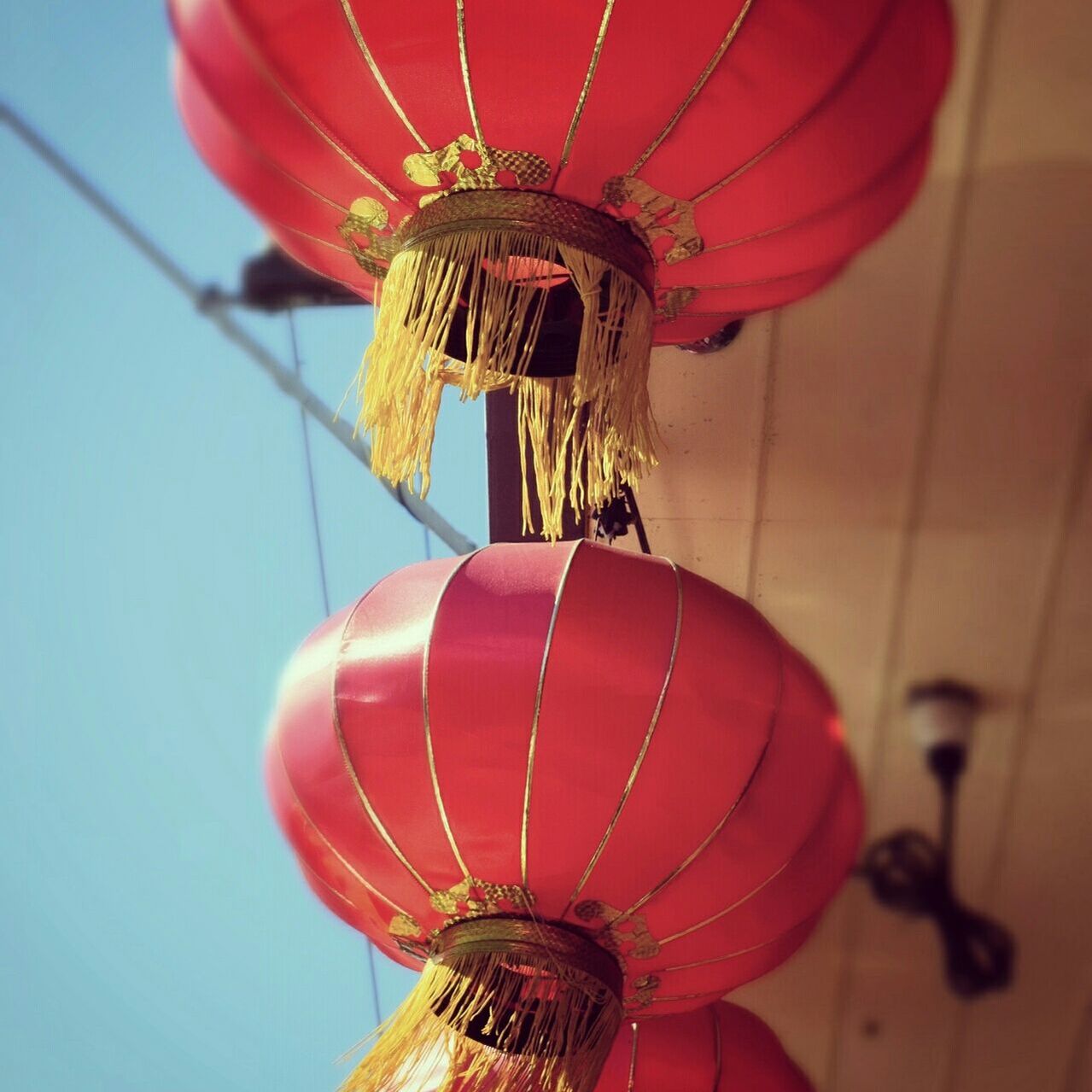 Low angle view of chinese lantern