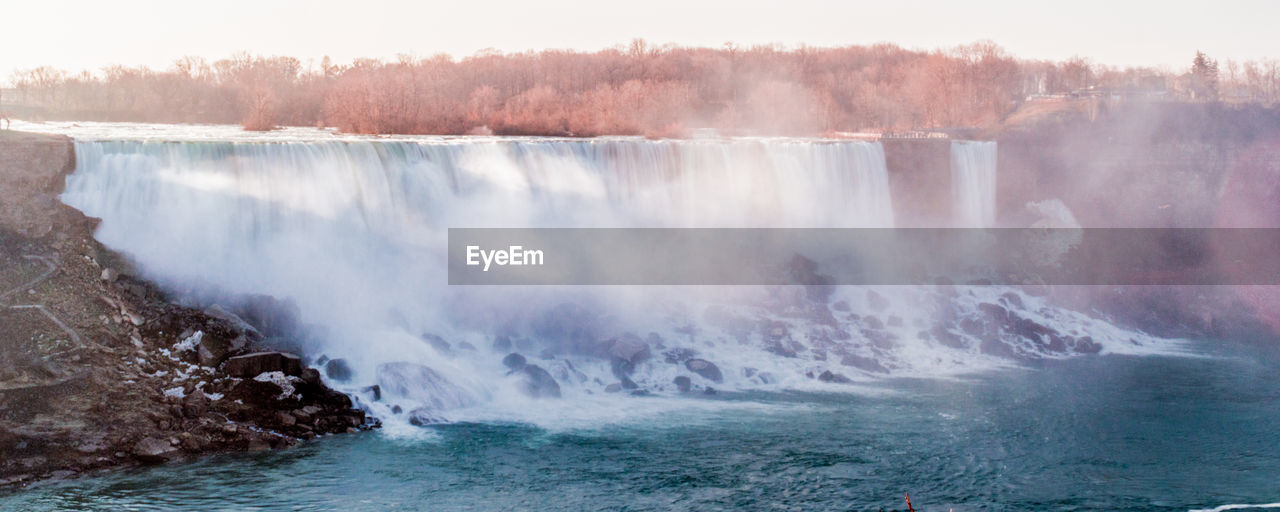 Scenic view of waterfall