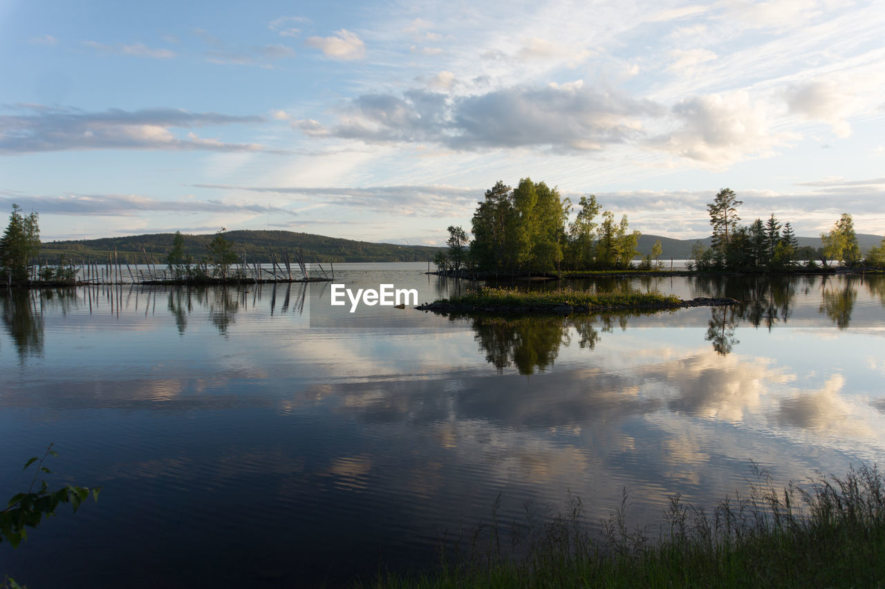 SCENIC VIEW OF LAKE WITH REFLECTION AGAINST SKY