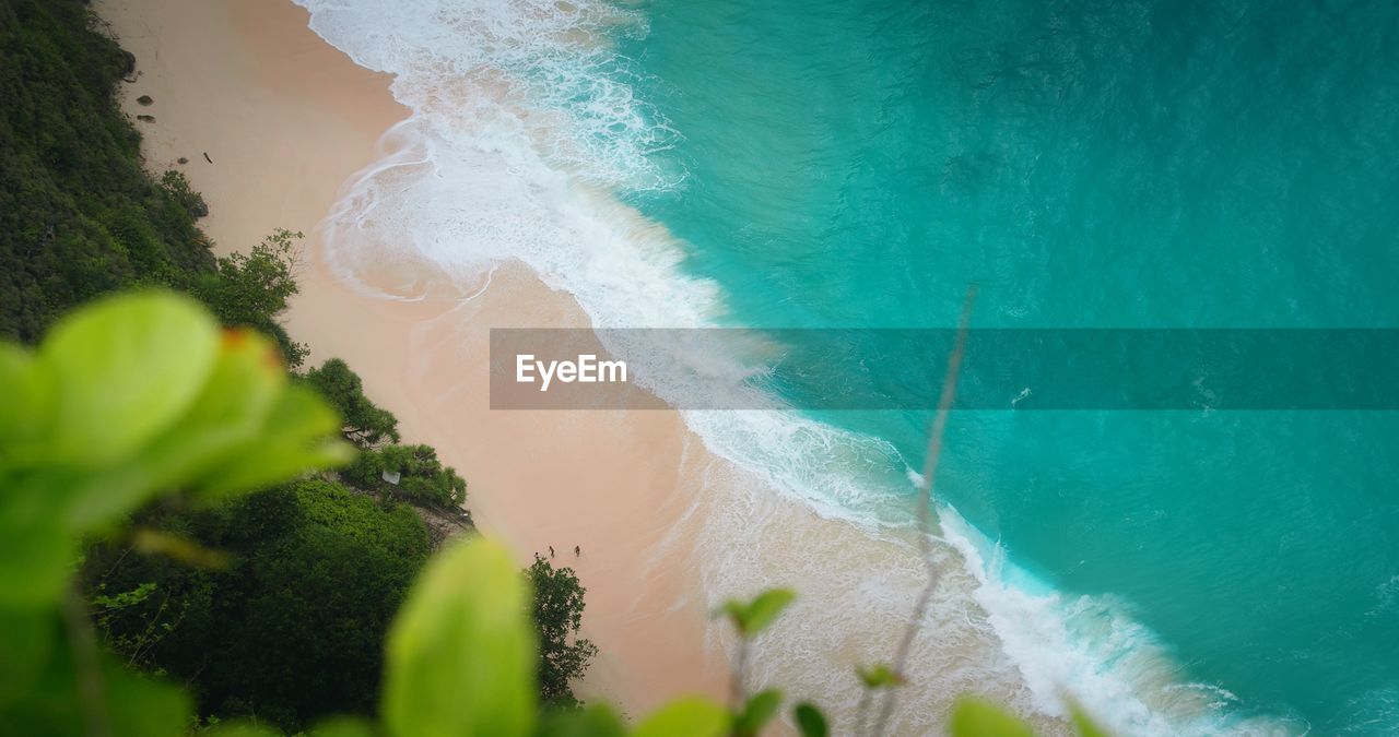 High angle view of sea waves