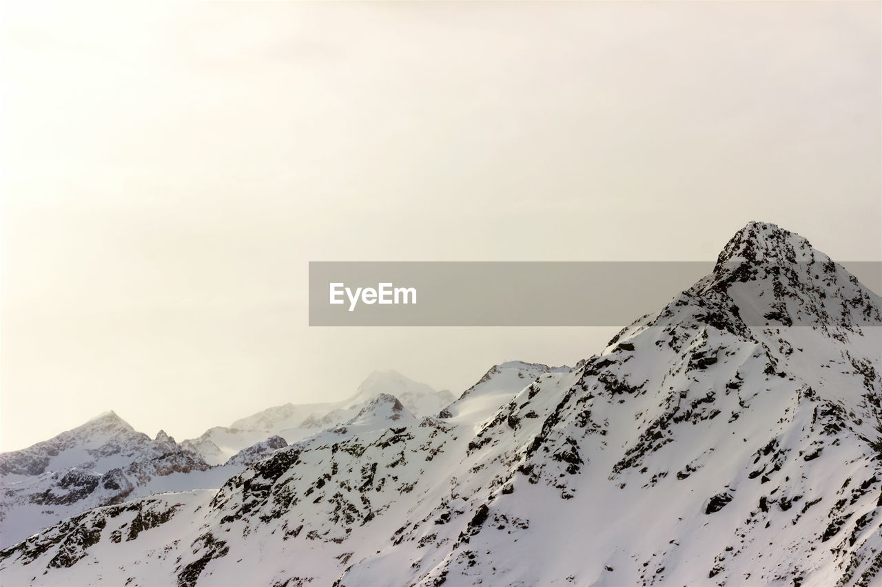 Snowcapped mountain range