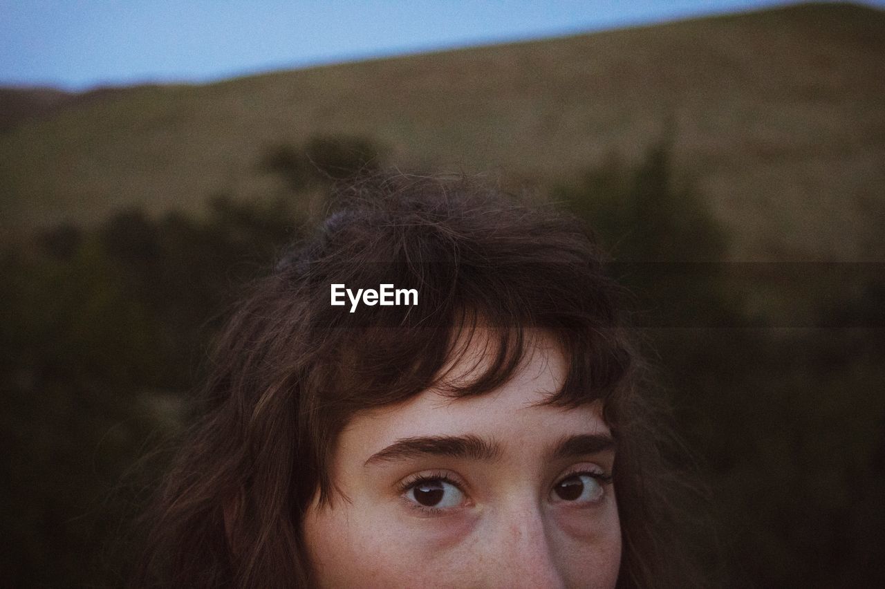 Close-up portrait of young woman