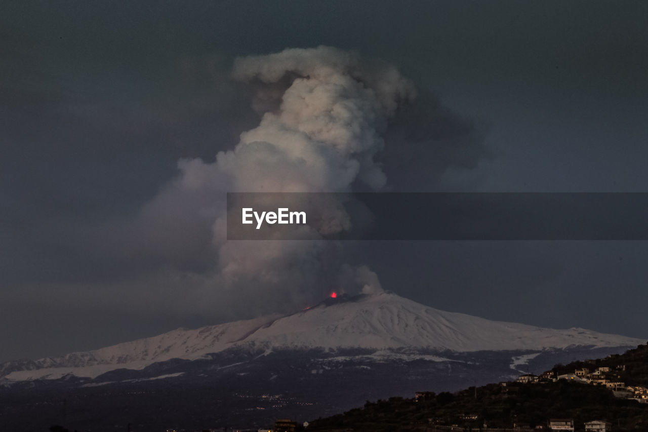 AERIAL VIEW OF VOLCANIC MOUNTAIN