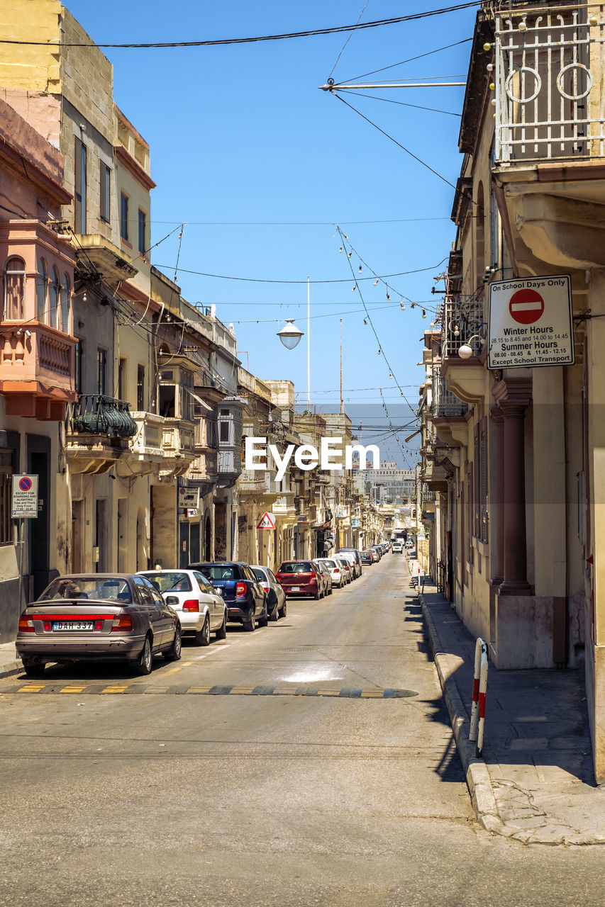 Albert city, malta - july 17, 2019. traditional maltese architecture in albert city in malta, 
