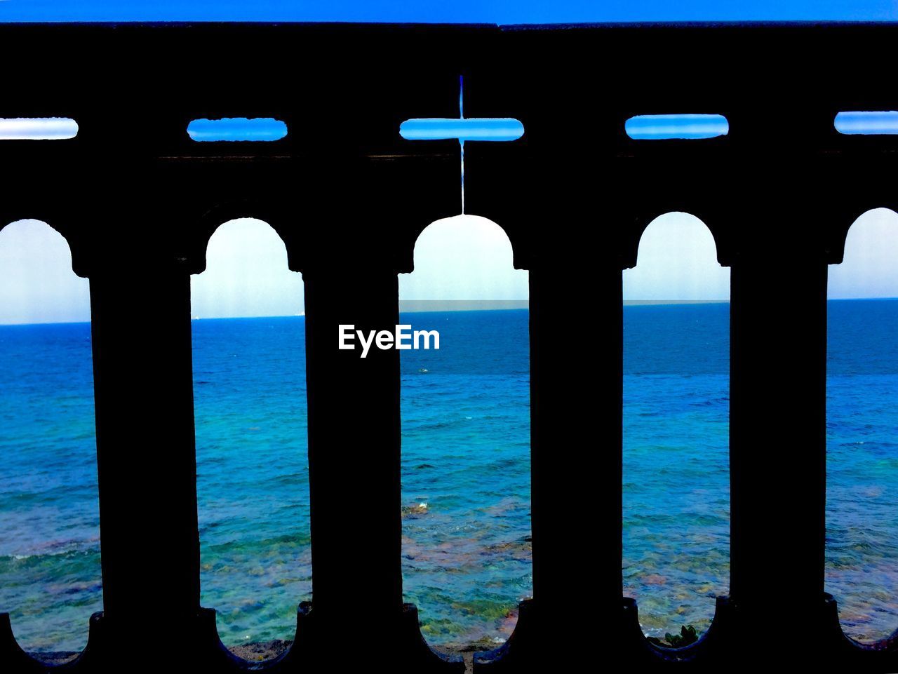 SILHOUETTE OF BLUE SEA