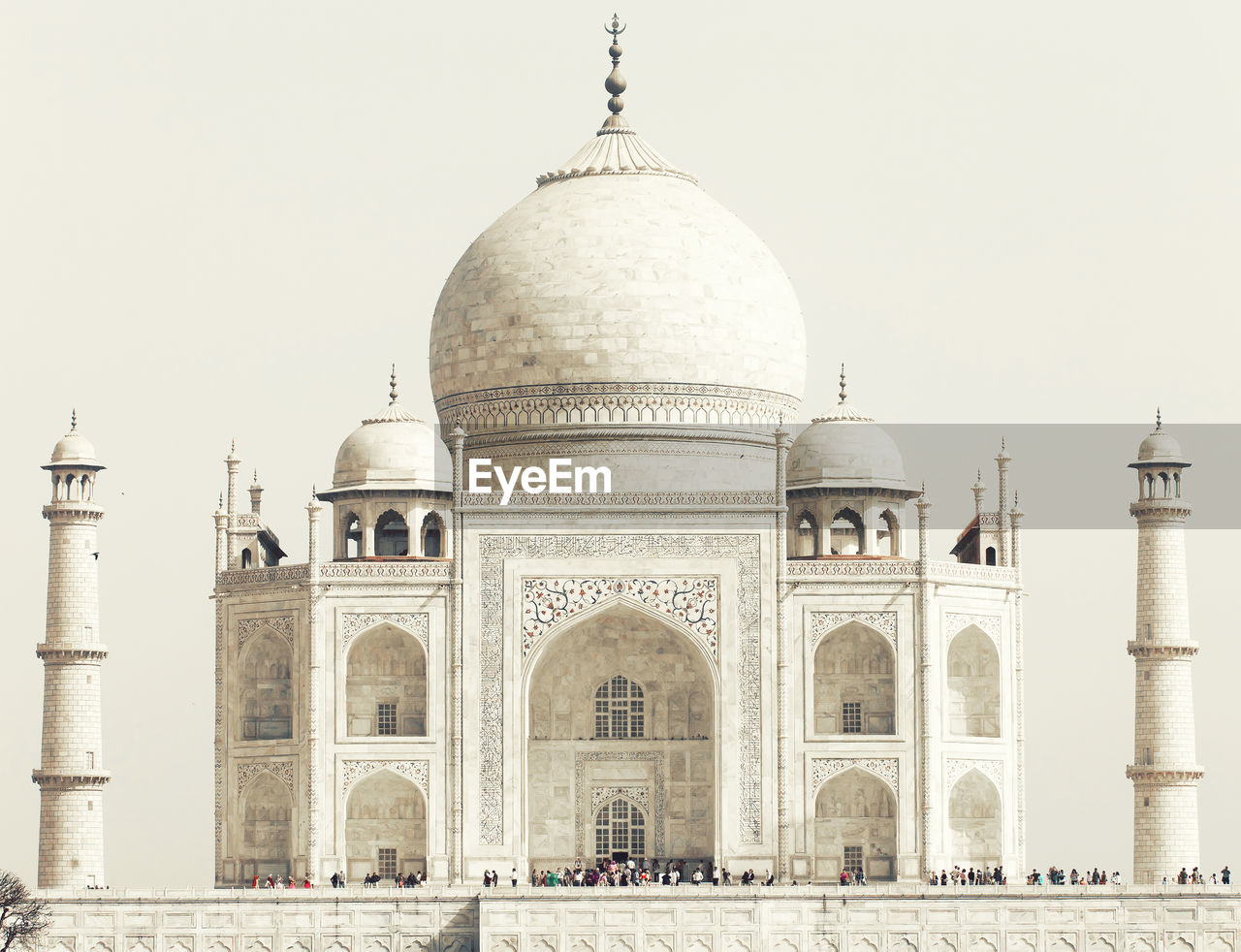 Exterior of taj mahal against clear sky
