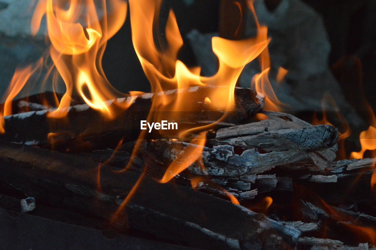 Close-up of bonfire