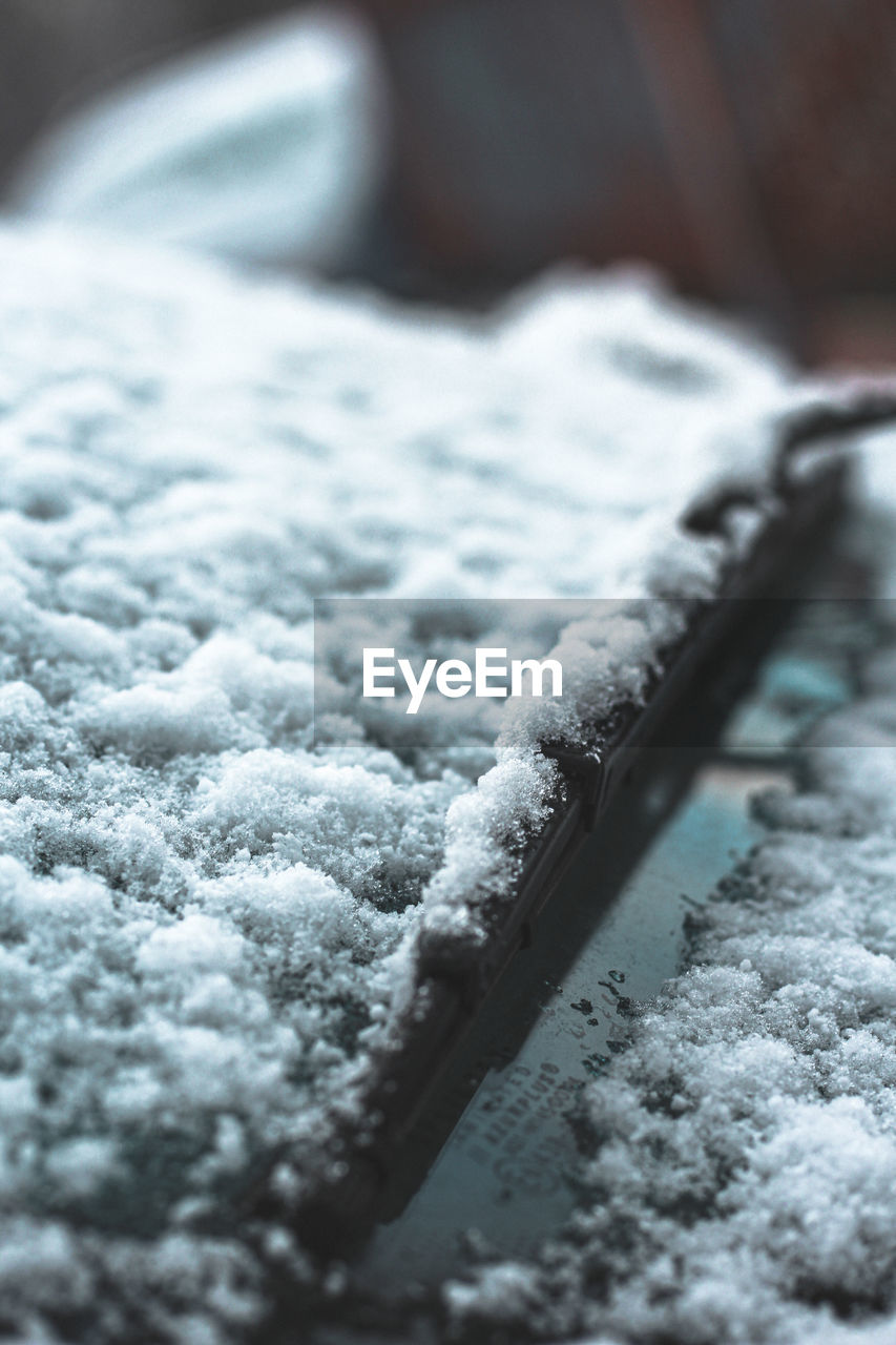 CLOSE-UP OF ICE CREAM IN SNOW