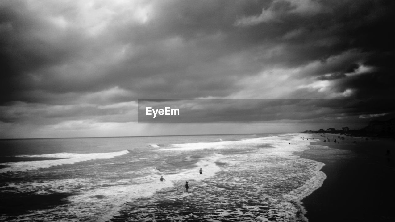 Cloudy sky above beach