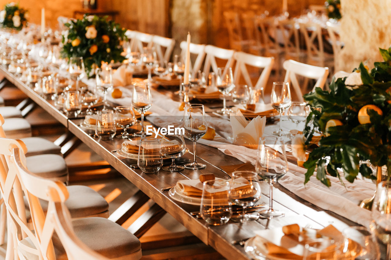 close-up of place setting on table