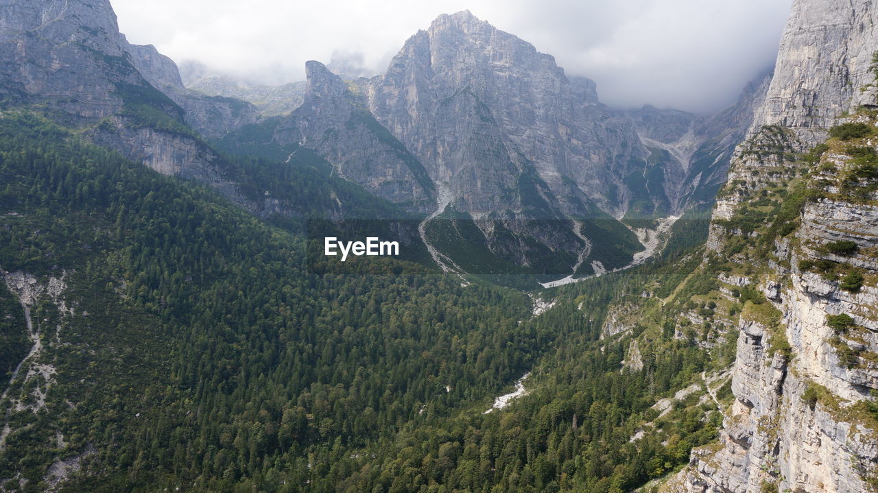 Scenic view of rocky mountains