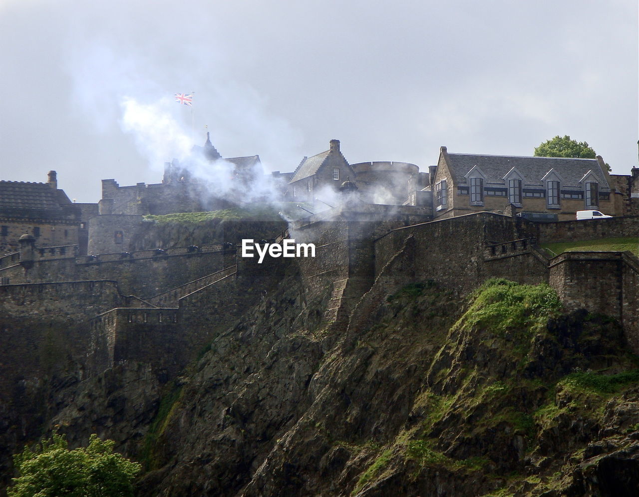 Edinburgh castle against sky in city