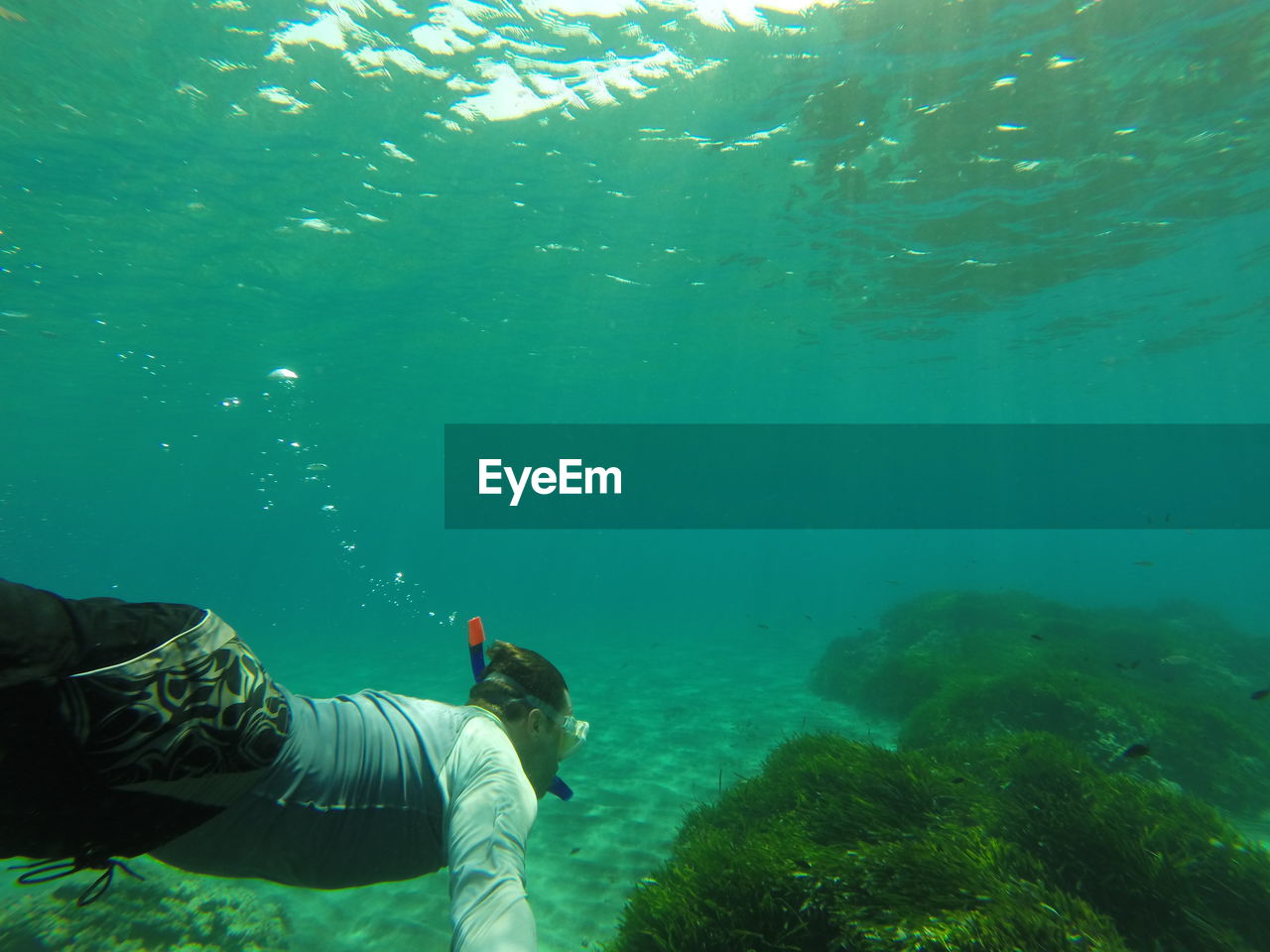 Man swimming in sea