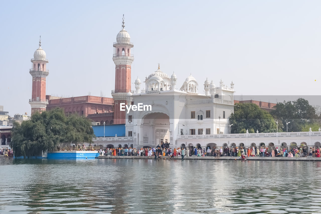 Beautiful view of golden temple - harmandir sahib in amritsar, punjab, india, famous indian sikh