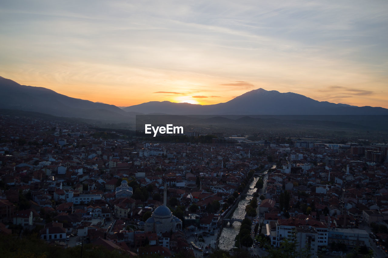 HIGH ANGLE VIEW OF CITYSCAPE