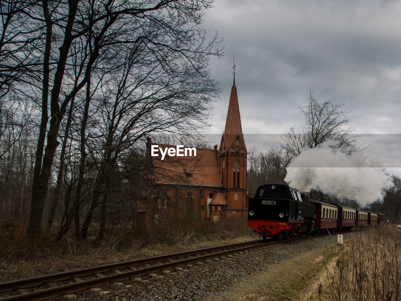 Railroad track against sky