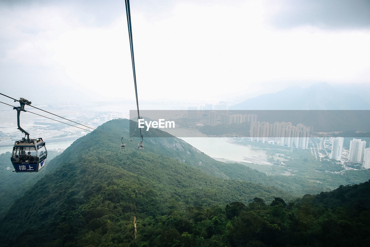 OVERHEAD CABLE CAR OVER MOUNTAINS