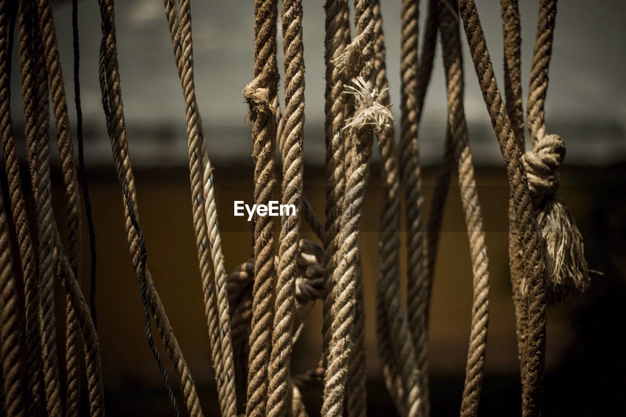 Close-up of ropes