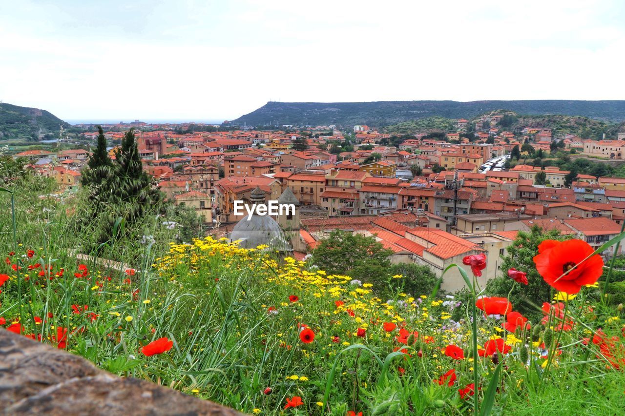 SCENIC VIEW OF TOWN AGAINST SKY