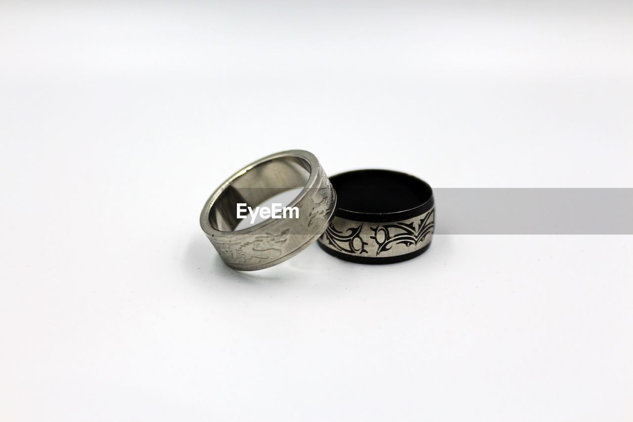 Rings on white background