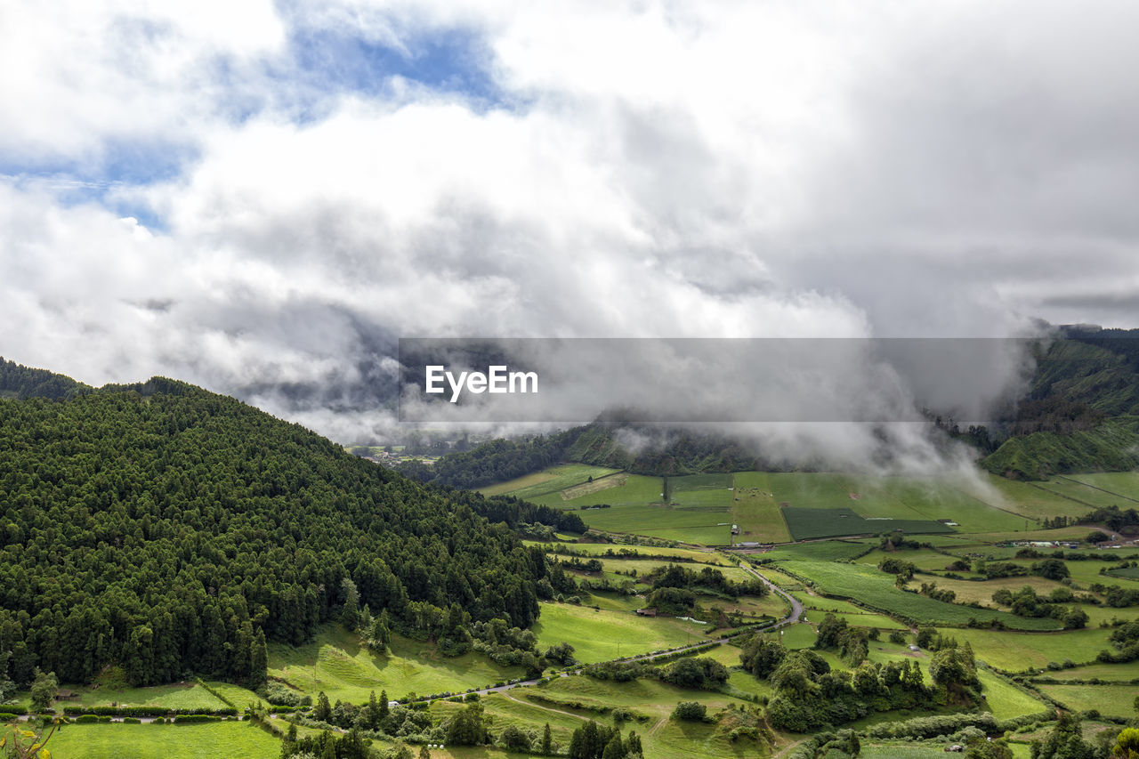 SCENIC VIEW OF LAND AND TREES AGAINST SKY